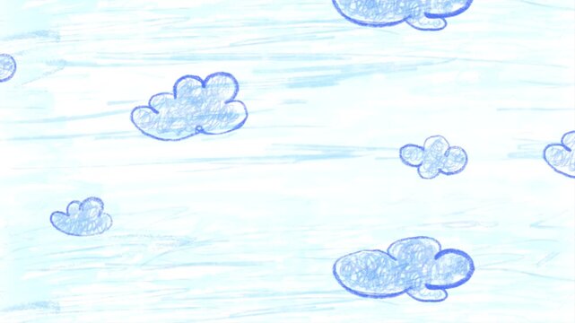 abstract vector illustration cloud drawing on paper loop motion background