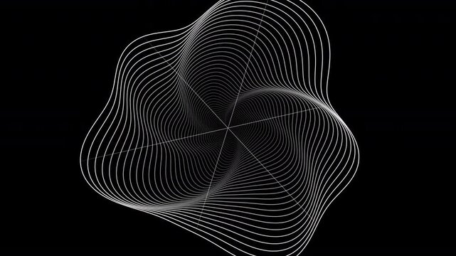 Animated abstract wireframe wave background featuring flowing contour lines, organic motion, and futuristic geometric forms. Ideal for motion graphics, technology visuals, digital displays, presentati