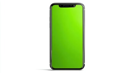 mobile telephone with a vertical green screen in tram chroma key smartphone technology cell phone, empty, message, travel, public, white, mockup, social, wireless, space,