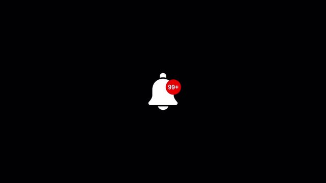Bell notification animation with transparent background video