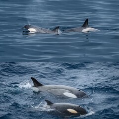 Fototapeta premium dolphin in the water Orca flock