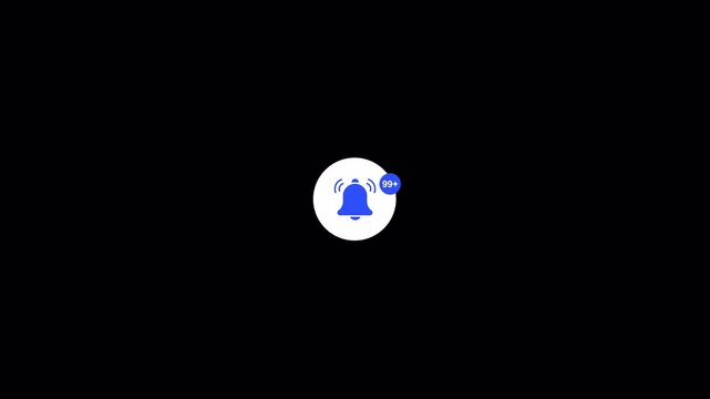 Bell notification animation with transparent background video