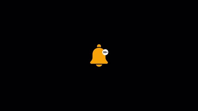 Bell notification animation with transparent background video