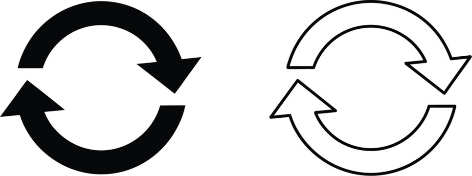 Recycling symbol icons isolated on transparent background, Vector