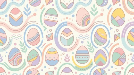 Cute pastel pattern with easter eggs