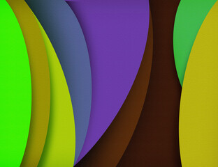 Obraz premium Vibrant colorful layered shapes in modern abstract design