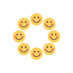 Fototapeta premium Celebrating the International Day of Happiness with a Circle of Smiley Faces - A Symbol of Joy and Positivity