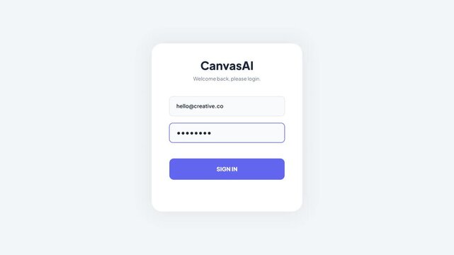 Clean and minimalist user interface for secure online account access, featuring input fields for email and password, alongside a prominent login button, designed for digital platforms