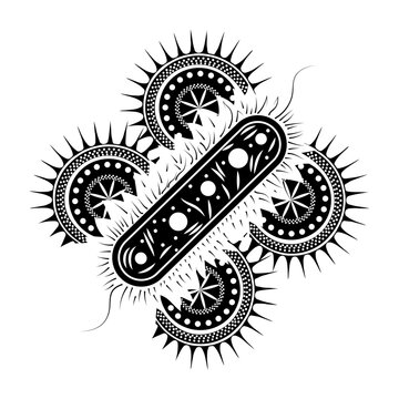 Filled style illustration depicting bacilli bacteria structure