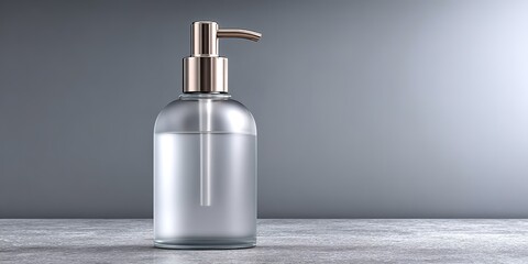 Obraz premium Glass soap dispenser bottle with chrome pump mockup