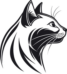 Obraz premium Black cat head logo silhouette