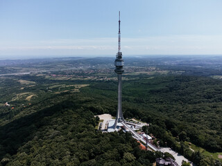 Obraz premium TV tower on Avala mountain in Belgrade, Serbia.