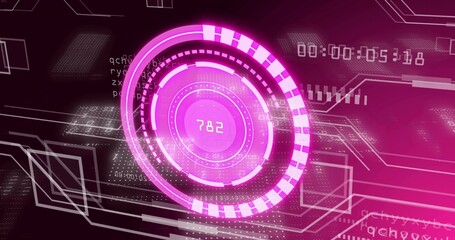 Displaying central HUD ring glowing magenta on dark GUI with wireframe, showing 782 and 00:00:05:18