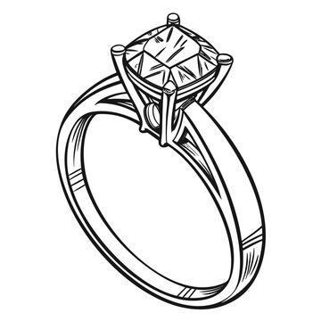 Black and white diamond ring from different angle jewelry gemstone