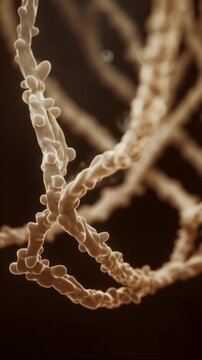 Abstract 3D illustration of collagen fibers, perfect for commercial use in skincare, health, and beauty industry marketing or scientific presentations