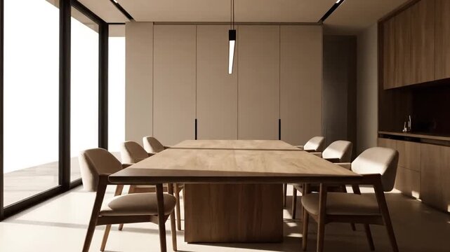 Modern Minimalist Dining Room Interior Design.