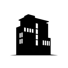 Naklejka premium Modern office building silhouette graphic design.