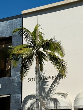 The Bottega Veneta Beverly Hills Flagship upmarket Italian brand store on Rodeo Drive