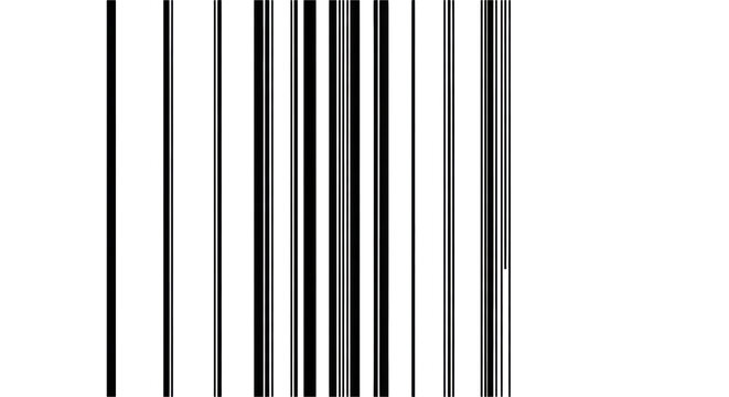 abstract op art composition featuring dense, parallel black lines of varied thickness against a stark white background, creating visual rhythm and depth illusion. concept of graphic simplicity and