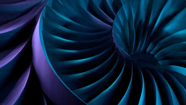 Abstract Blue Fractal Swirl Pattern Artwork