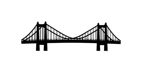 Fototapeta premium Minimalist Vector Illustration of a Suspension Bridge