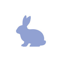 Obraz premium Bunny silhouette icon in solid pastel color