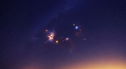 Fototapeta premium Celestial Symphony A Night Sky Canvas of Stars and Nebulae in Deep Space