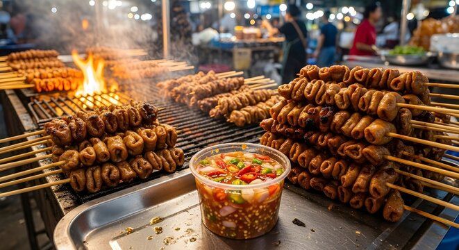  Isaw Filipino Street Food Grilled Chicken Intestines Skewers