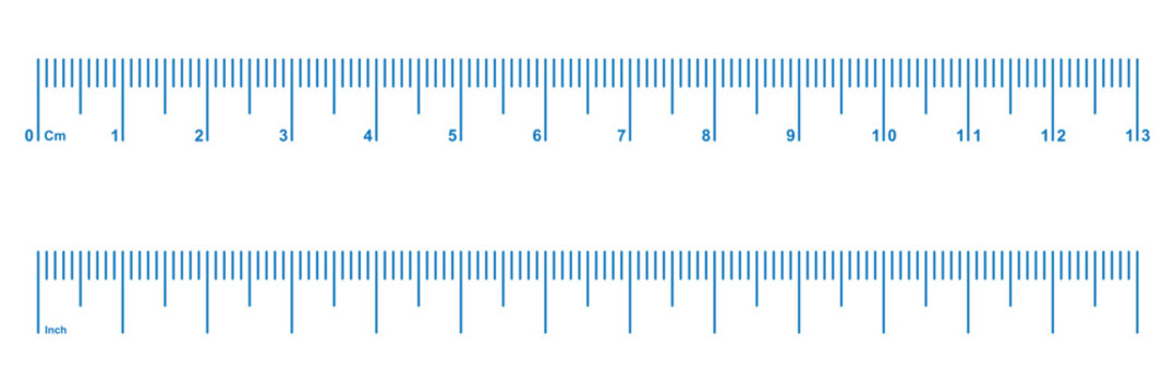 Measuring scale, markup for rulers vector illustration. Various measurement scales with divisions. Measuring tool. Blank measuring scale indicator . Vector Illustration . EPS 10