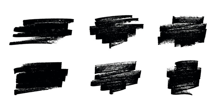 Set of brush paint stroke texture swatch Hand painted background Ink scribble dab clipart Paint smudge for tags and stamps design, beauty fashion poster