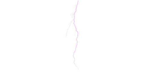 Purple lightning bolt strikes against a pitch black night sky background showing a powerful electrical weather discharge
