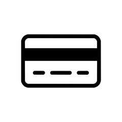Black Credit Card Icon on White Background