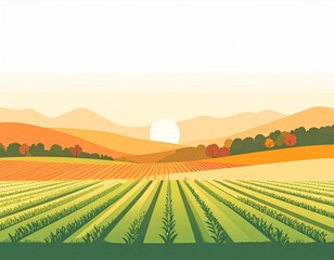 Fototapeta premium Peaceful Farm Landscape Background for Cesar Chavez Day