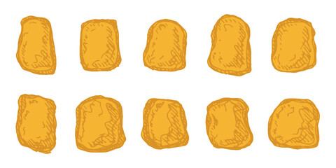 Hand drawn gold rocks Gold nuggets Gemstones For game environment, design © Daria Shane