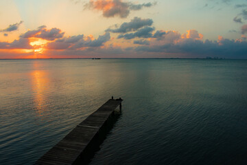 Obraz premium sunset over lake