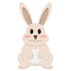White bunny cute cartoon illustration
