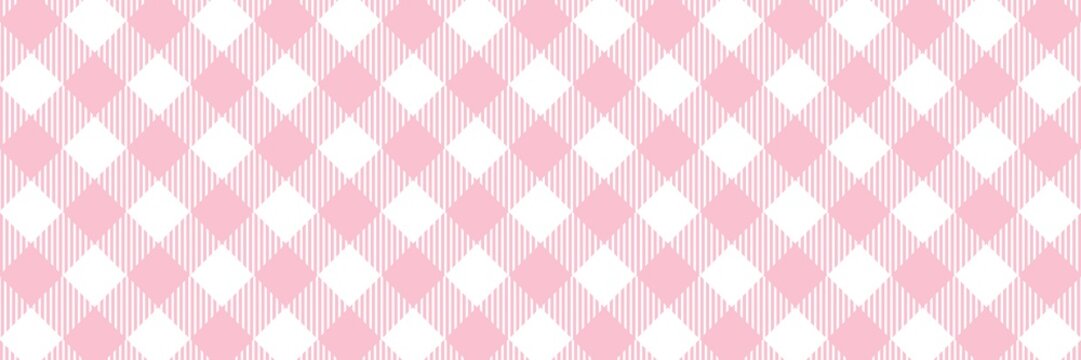 Sweet candy pink gingham argyle pattern featuring diagonal stripe texture. Playful checkered background for Valentine's Day, bakery branding, sweets, and cute accessories.