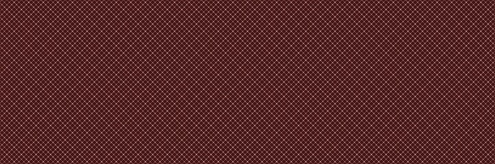 Fototapeta premium Dark maroon diagonal grid pattern. Minimalist geometric background with fine white intersecting lines forming a small diamond mesh. Elegant abstract texture for professional digital design.