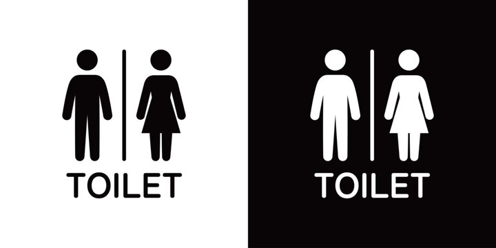 人のシルエットのモノクロTOILETアイコン