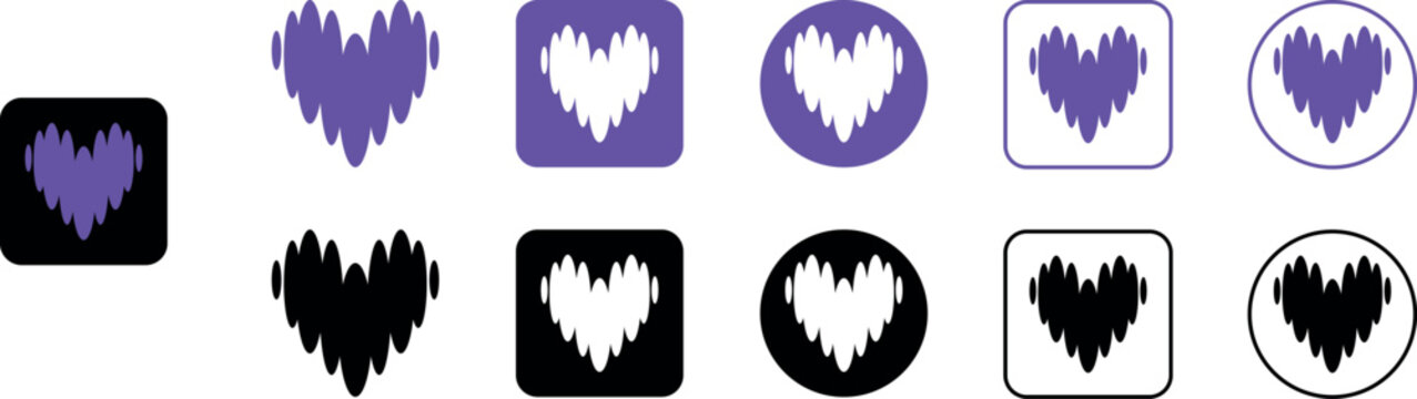 deezer logo icon vector set.