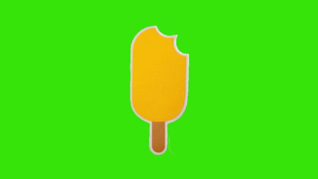 Orange ice cream on green screen