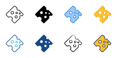 Cheese icons set multiple style collection. Editable stroke 
