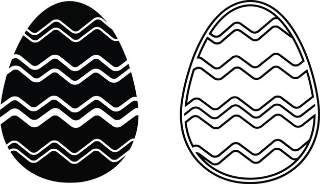 Easter eggs with zig zag patterns Vector