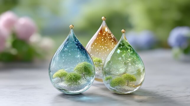 Exploring Green Finance Investment Through Artistic Concept of Water Droplets with Green Plants