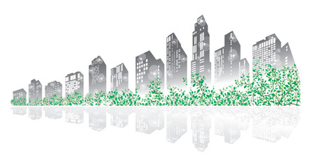 緑豊かな爽やかな街並みイラスト.  © keko-ka