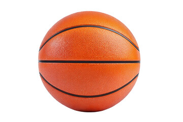 Fototapeta premium An overhead shot of a bright orange basketball, showcasing its textured surface and black seams against a dark backdrop.
