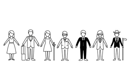 Diverse Business People Lineup