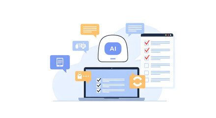 Minimal AI Agent Assistant Illustration