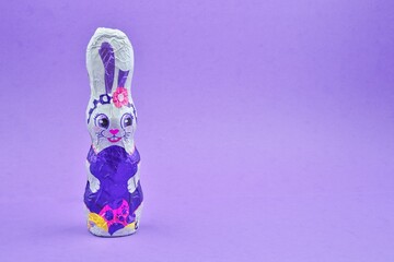 Easter Bunny on Purple Background