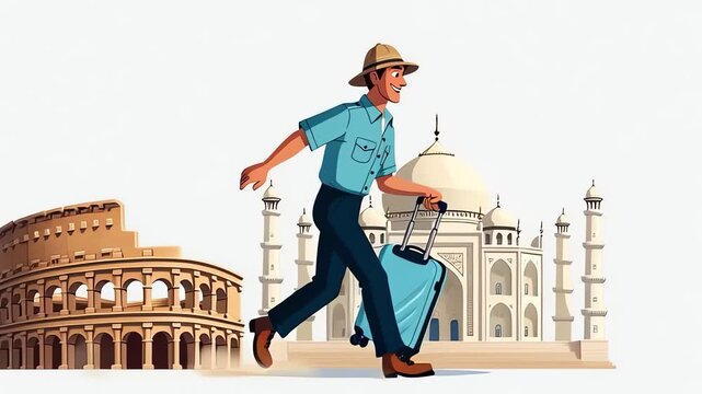 Global Adventure - A Travelers Journey Through Iconic Landmarks.